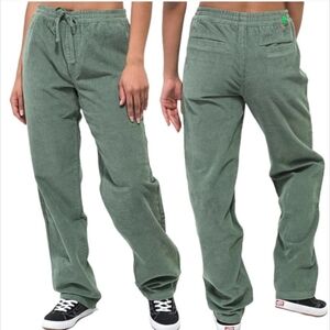 Empyre Jessie Sage Corduroy Elastic Waist Skate Women's Light Green Pants Sz L